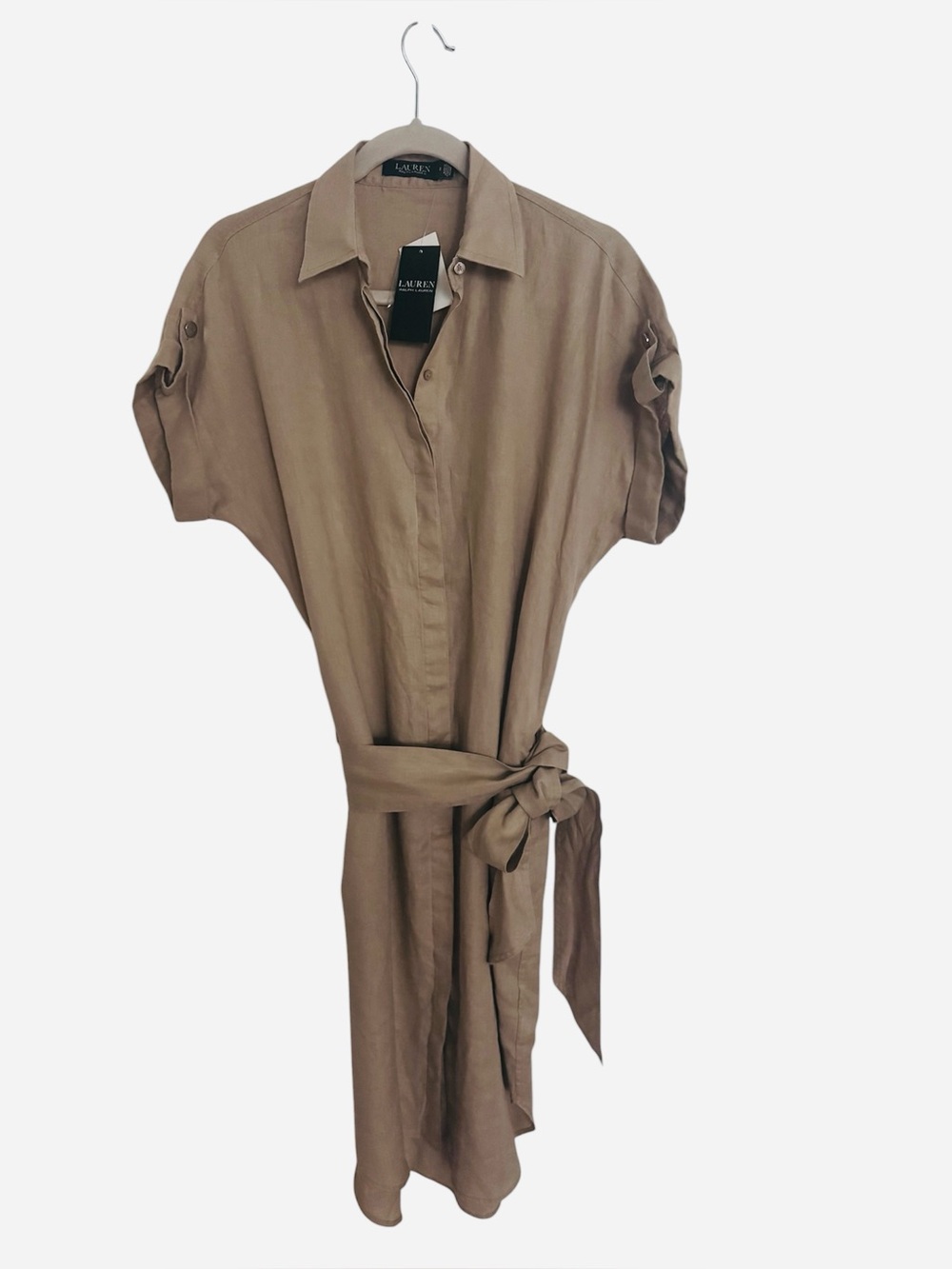 LAUREN Ralph Lauren linen khaki shirt dress